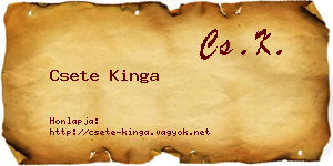 Csete Kinga névjegykártya